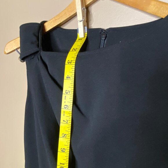 Sophisticated Black Calvin Klein Women’s Sleeveless Front Slit Knee Length Dress - Picture 12 of 13